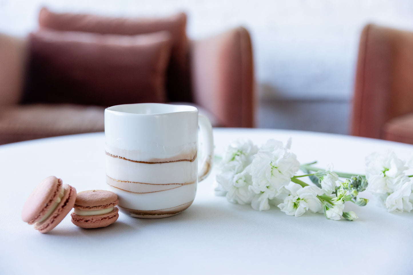 16 oz. Ceramic Coffee Mug (Blush/Neutral/Gold)