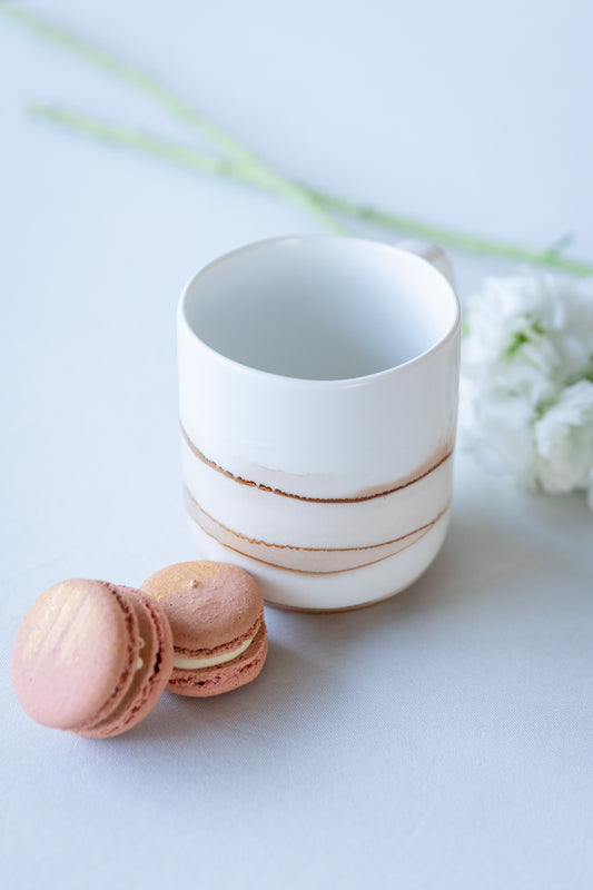 16 oz. Ceramic Coffee Mug (Blush/Neutral/Gold)