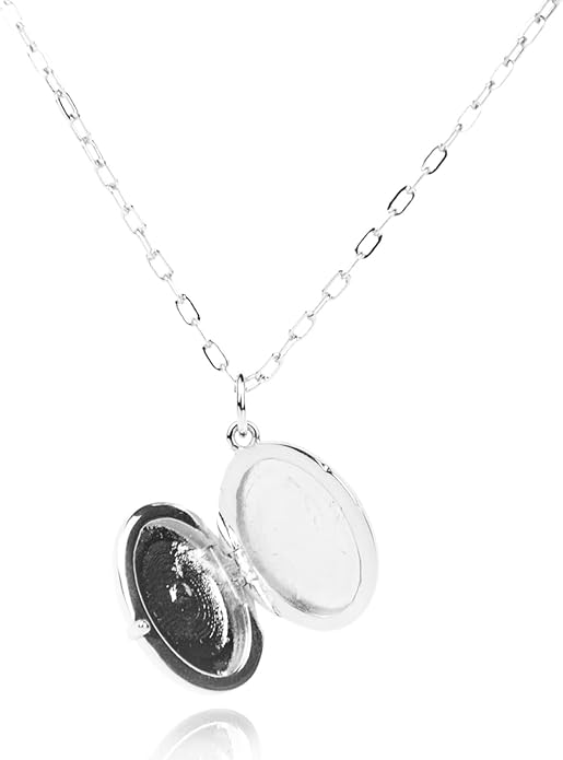 Personalized Memory Locket Necklace – Sterling Silver Breastmilk or Memorial Keepsake Jewelry