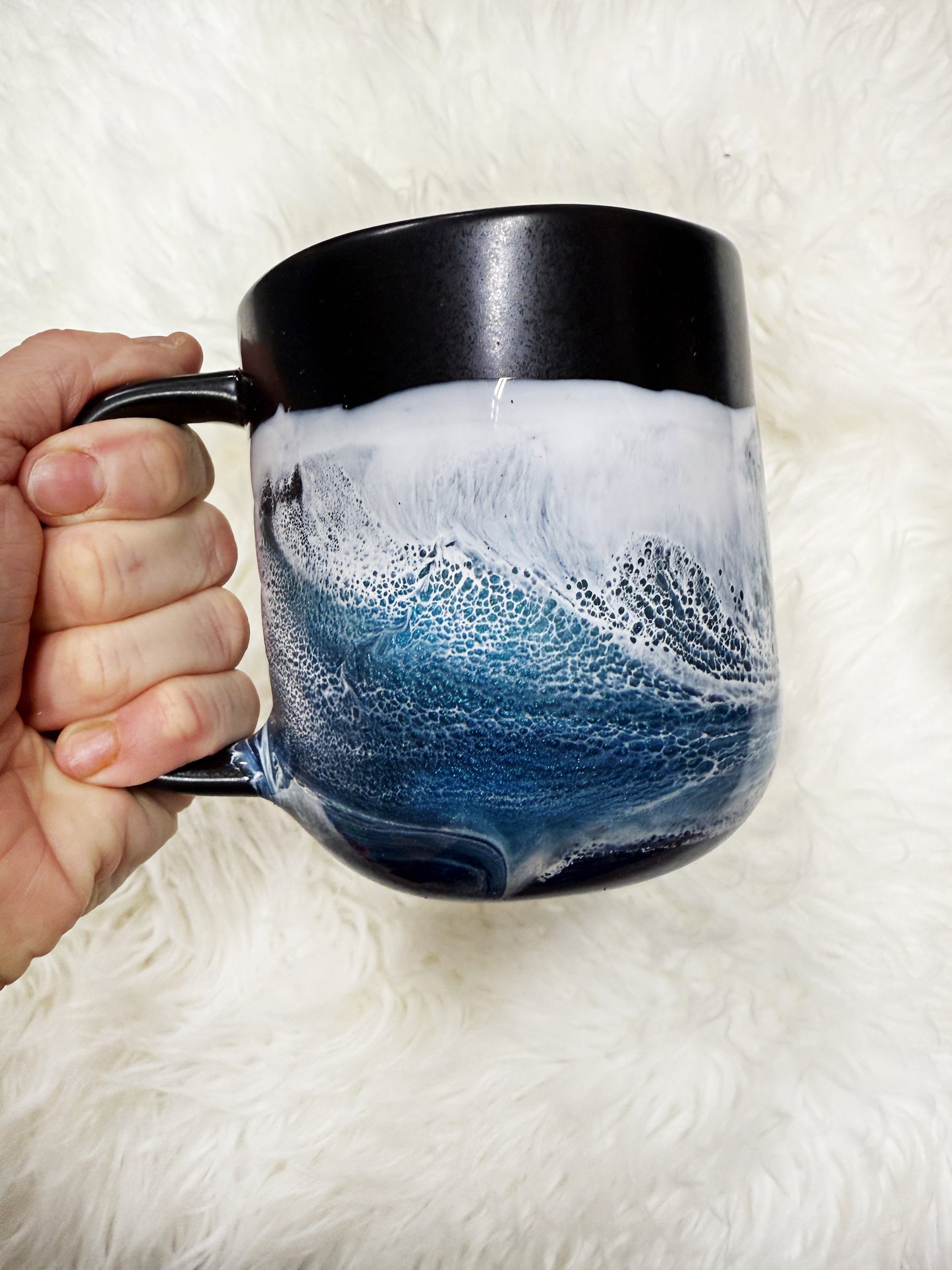 Matte Black Coastal Coffee Mug