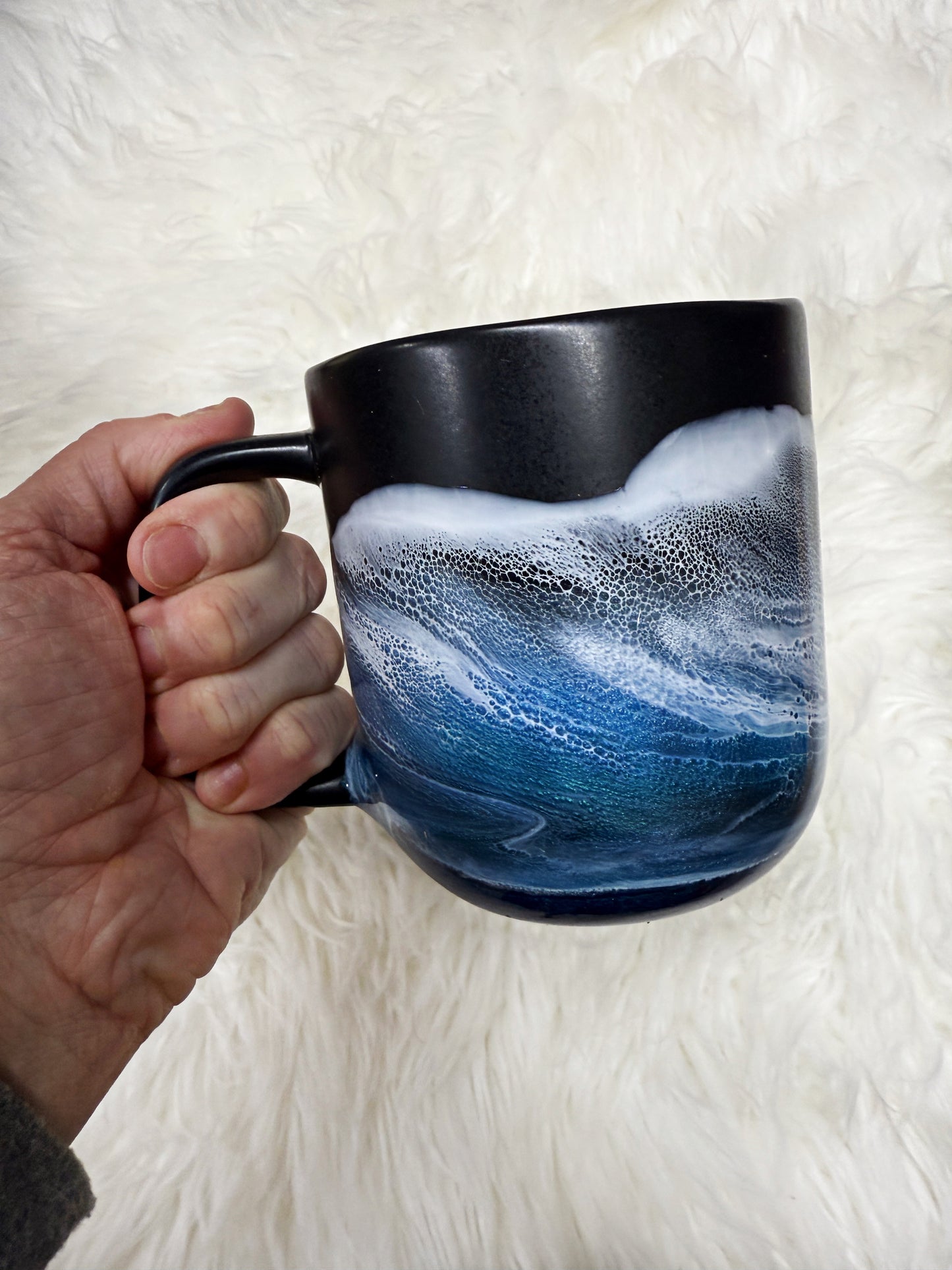 Matte Black Coastal Coffee Mug