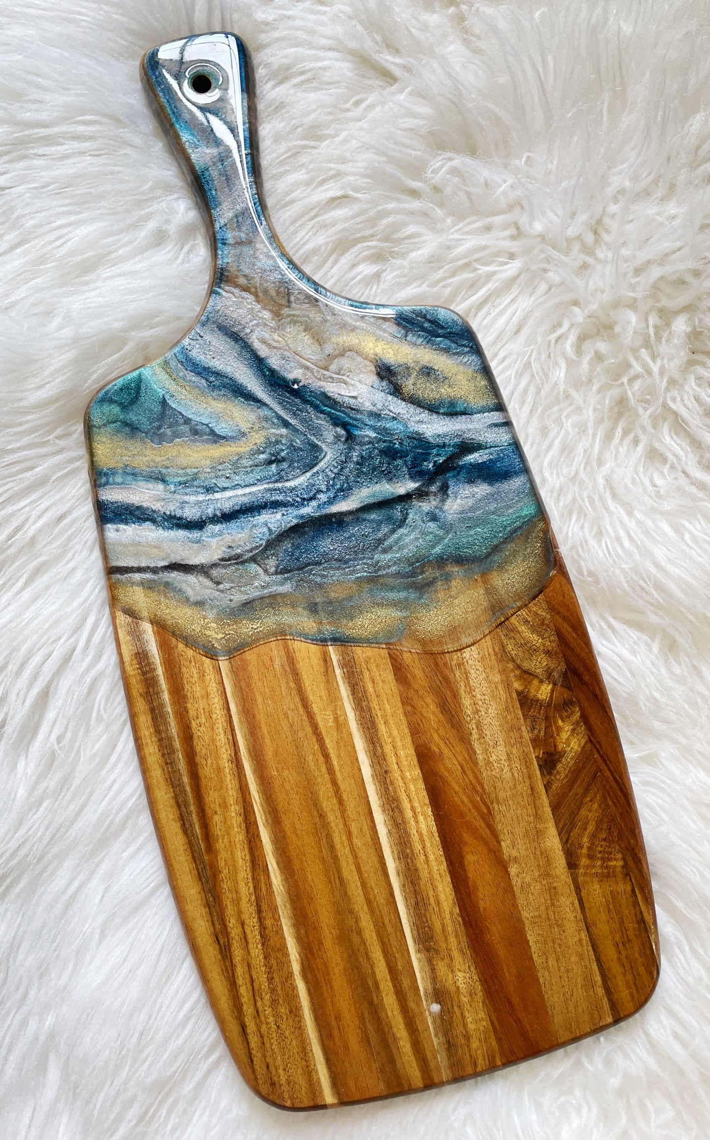 Marbled Paddle-Style Charcuterie Board