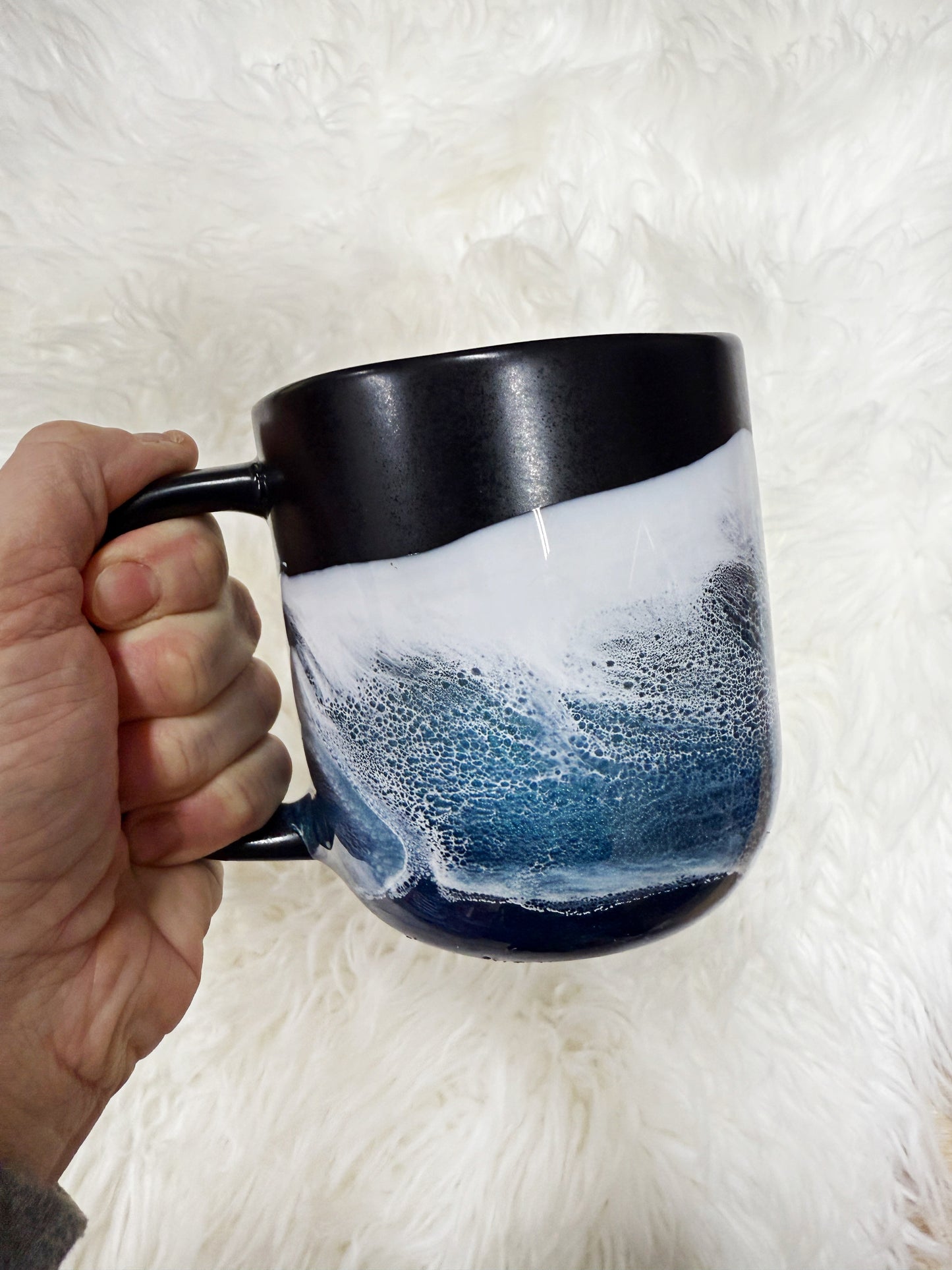Matte Black Coastal Coffee Mug