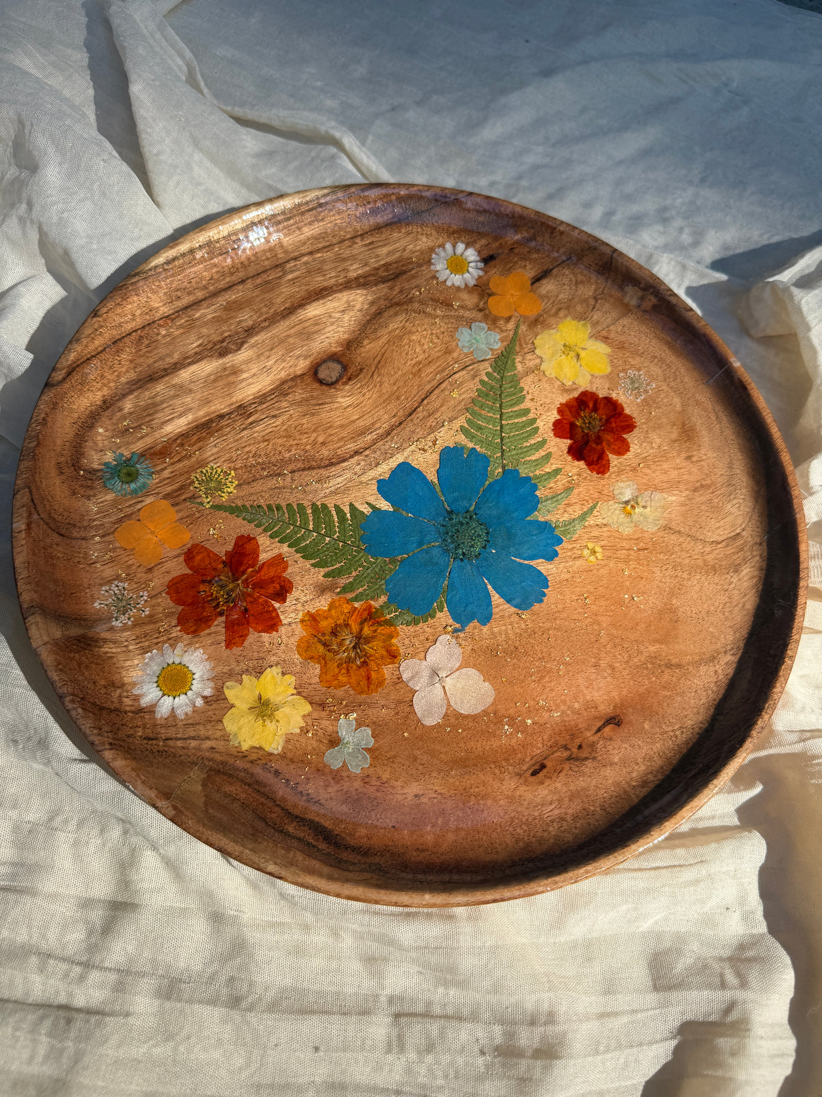 Pressed Flower Serve Plate