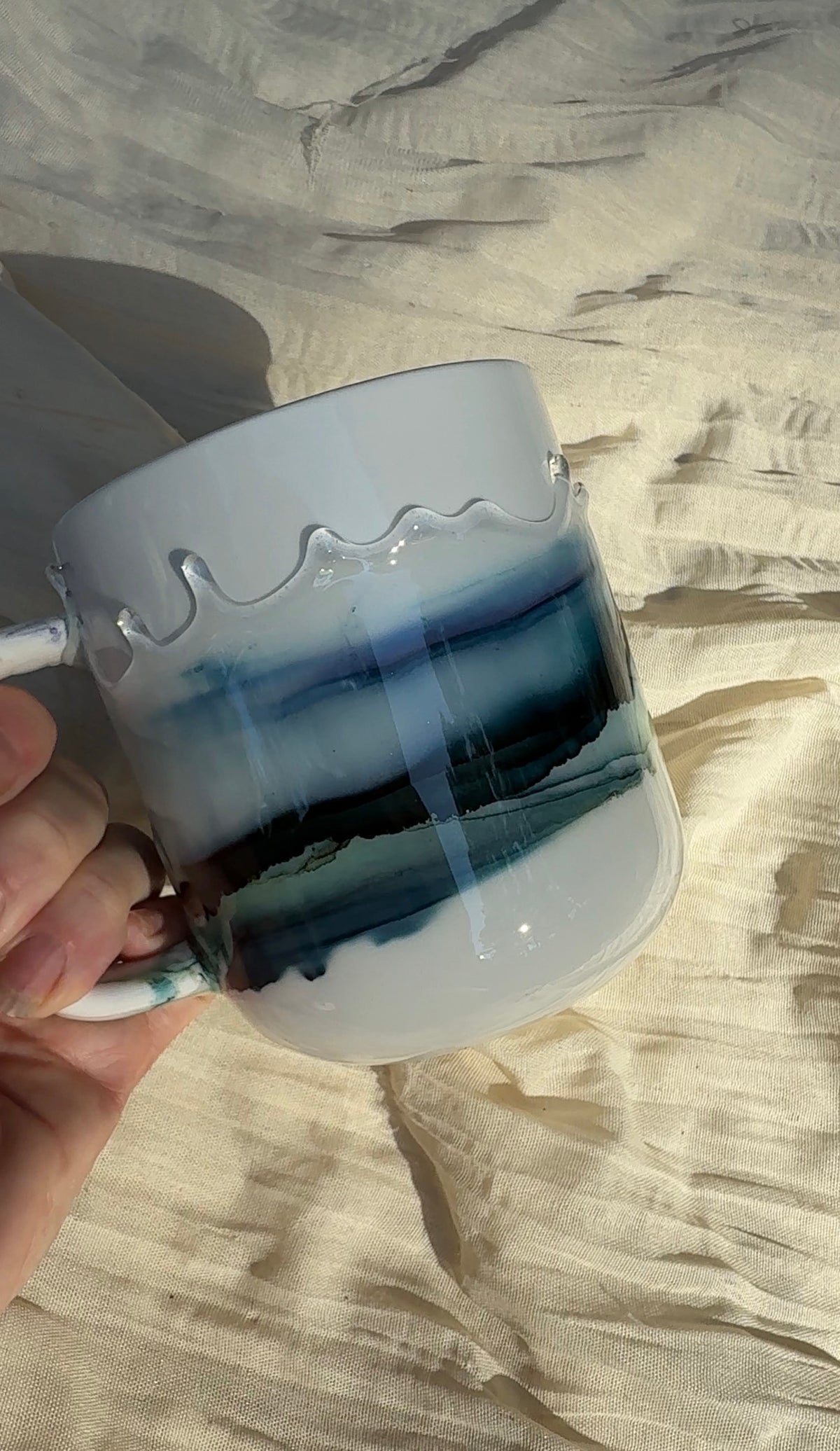 Hand painted ceramic mug