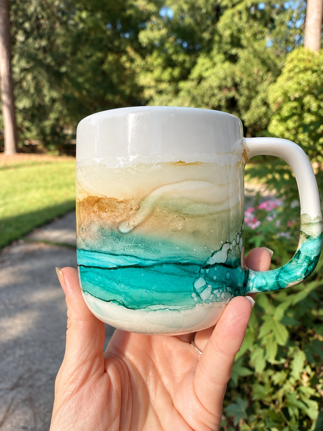 Hand painted ceramic mug