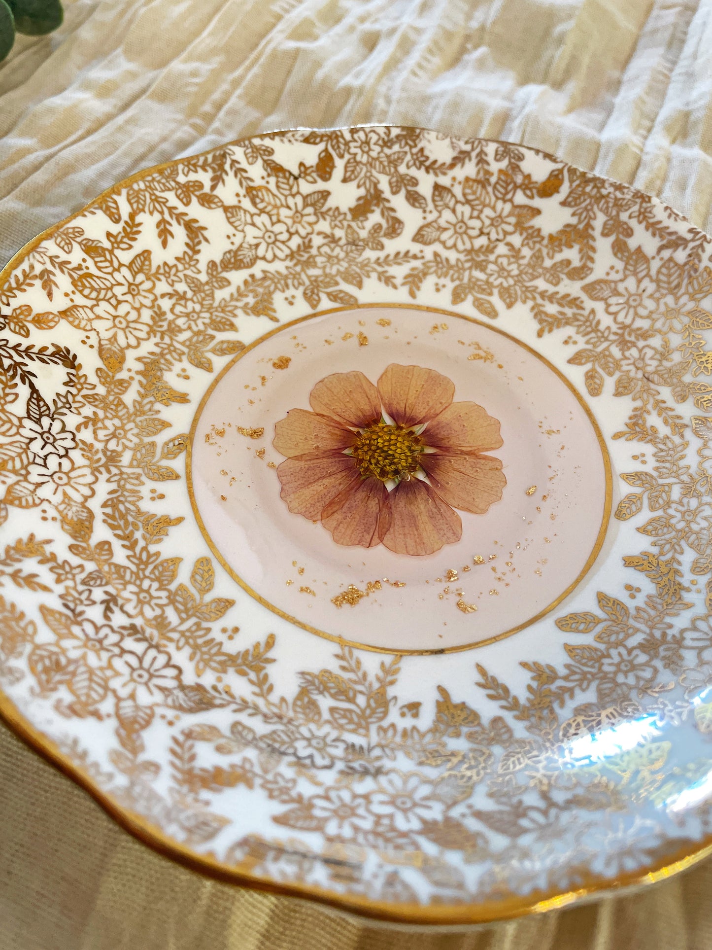 Vintage Floral Jewelry Dish