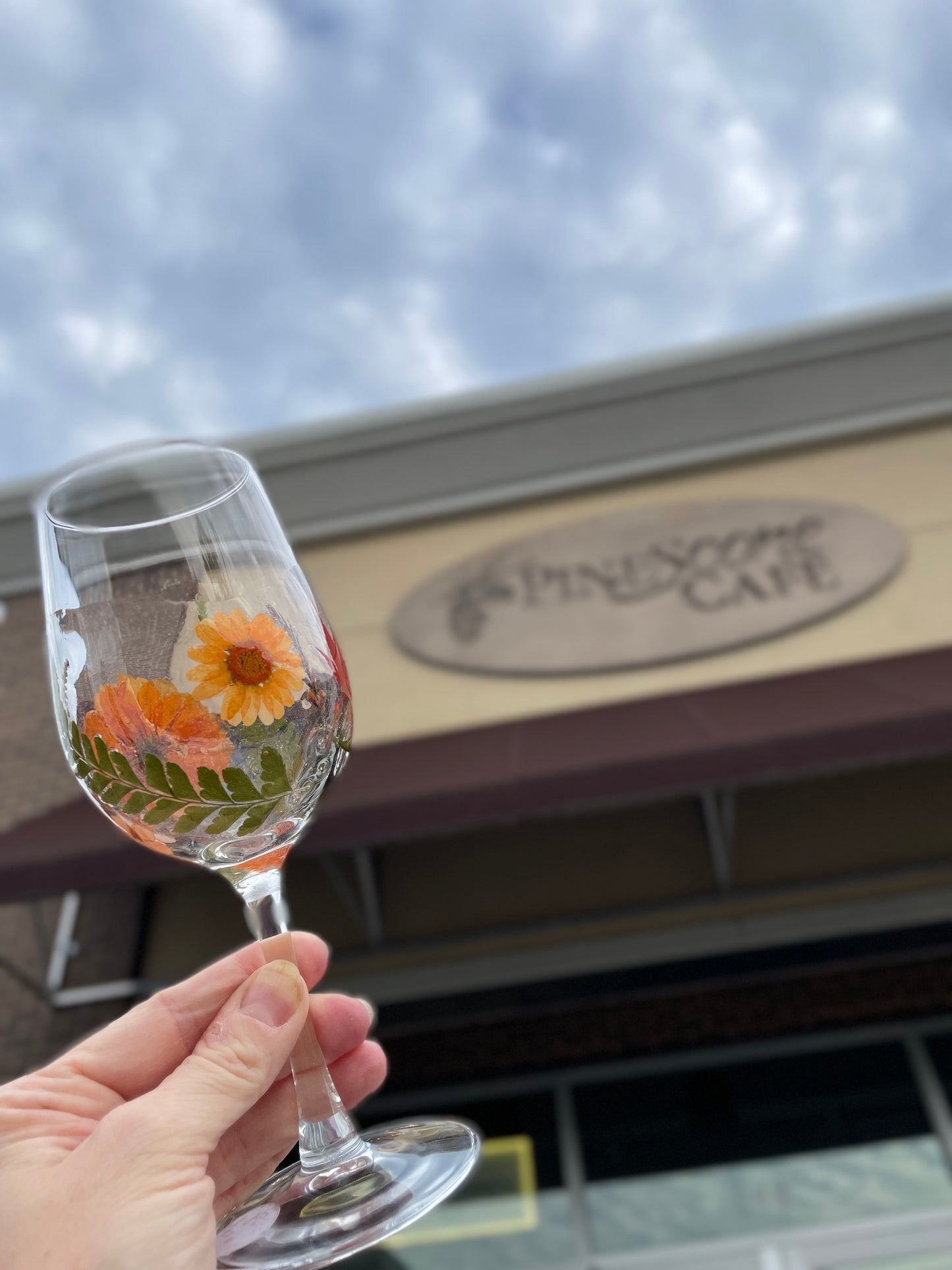 Stemmed Wildflower Wine Glass