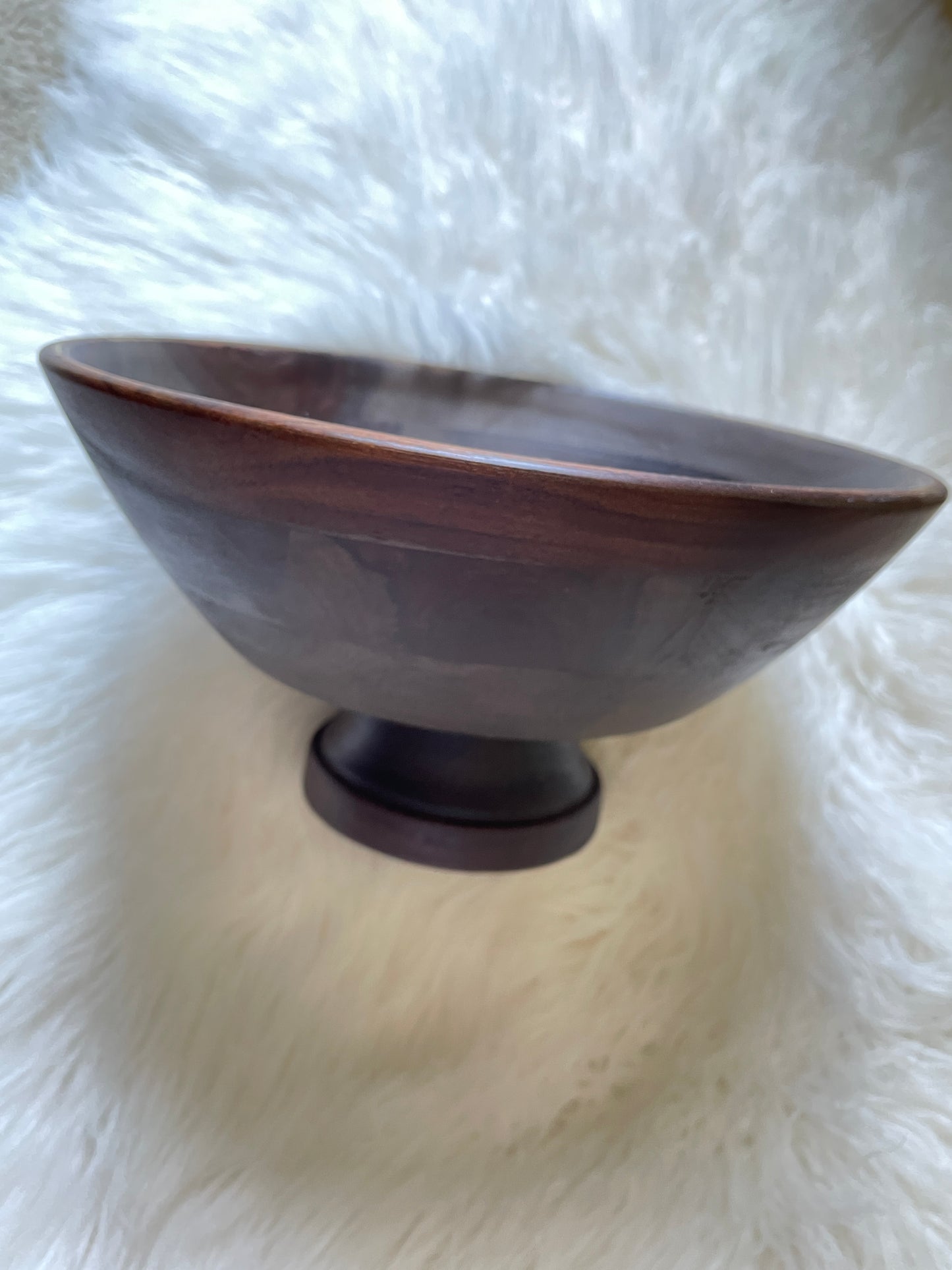 Wooden Pedestal Trinket Bowl