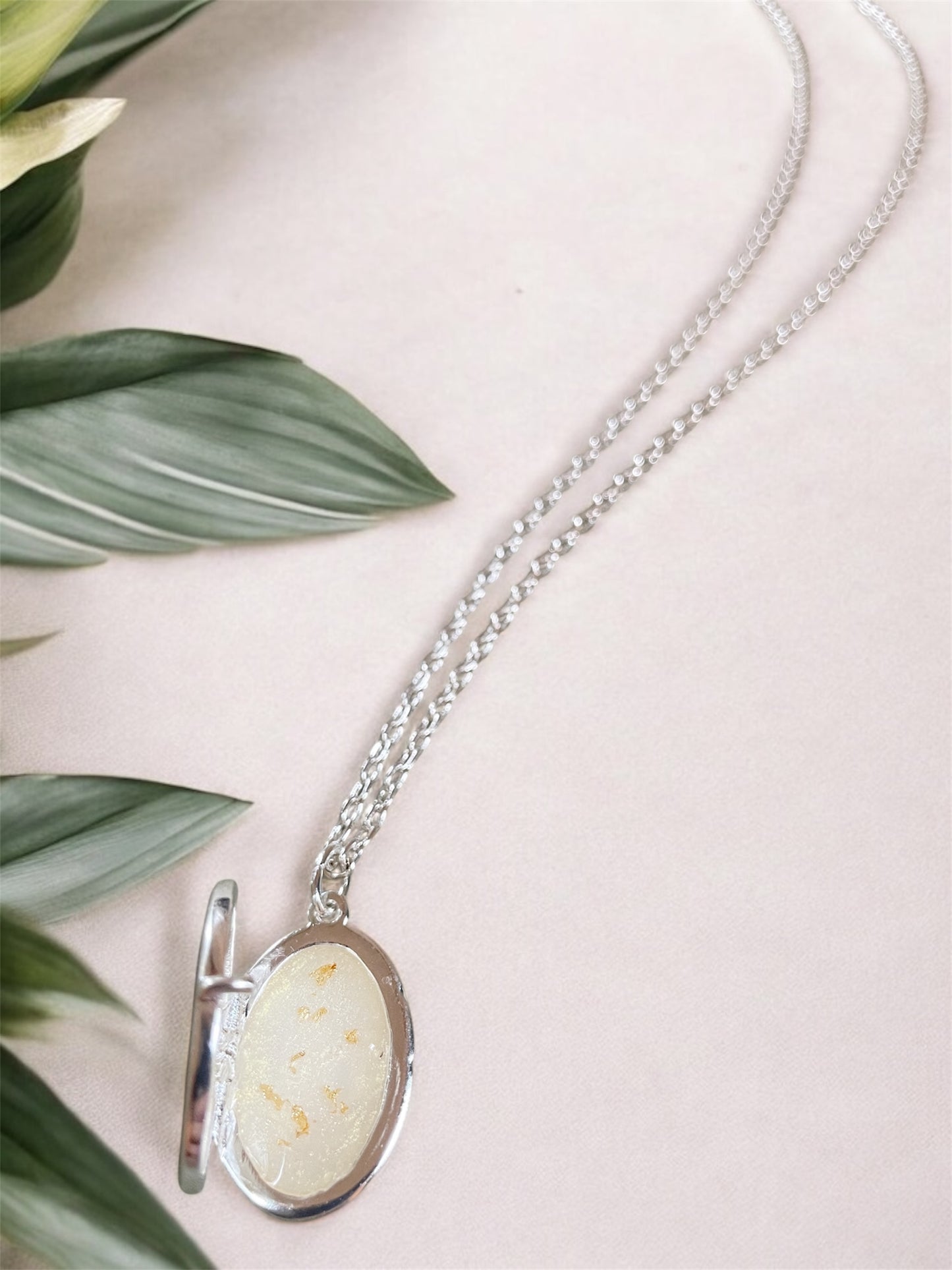 Personalized Memory Locket Necklace – Sterling Silver Breastmilk or Memorial Keepsake Jewelry