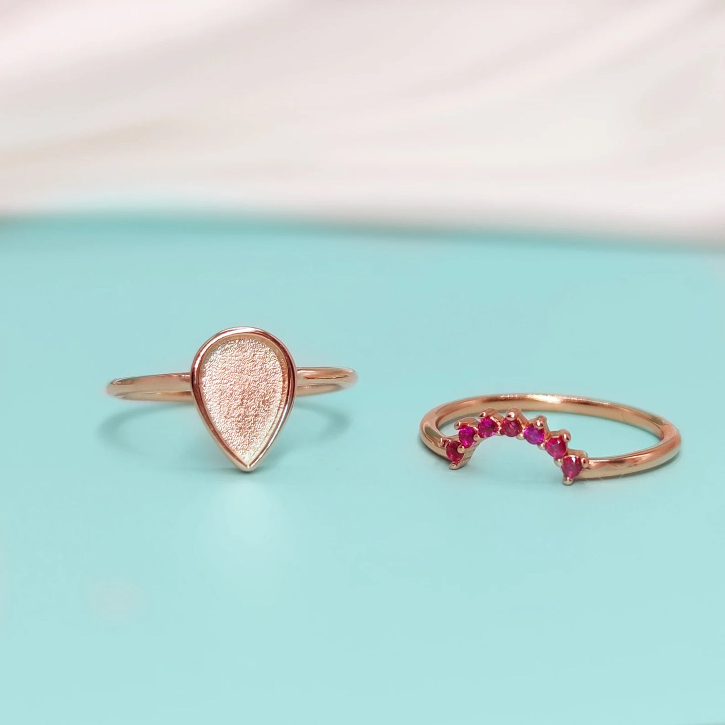 Halo Birthstone Keepsake Ring Stackable Set