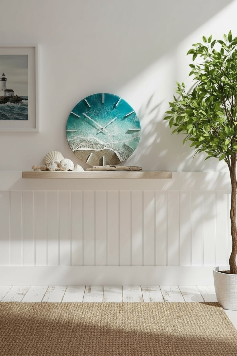 Coastal Wall Clock | Beach Sand Clock | Beach House Gift | Vacation Rental Decor