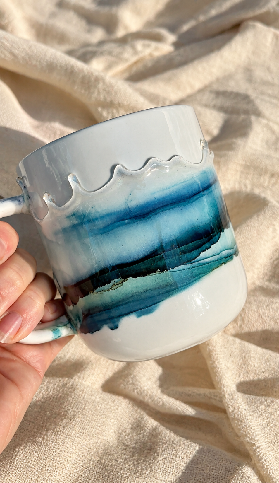 Hand painted ceramic mug