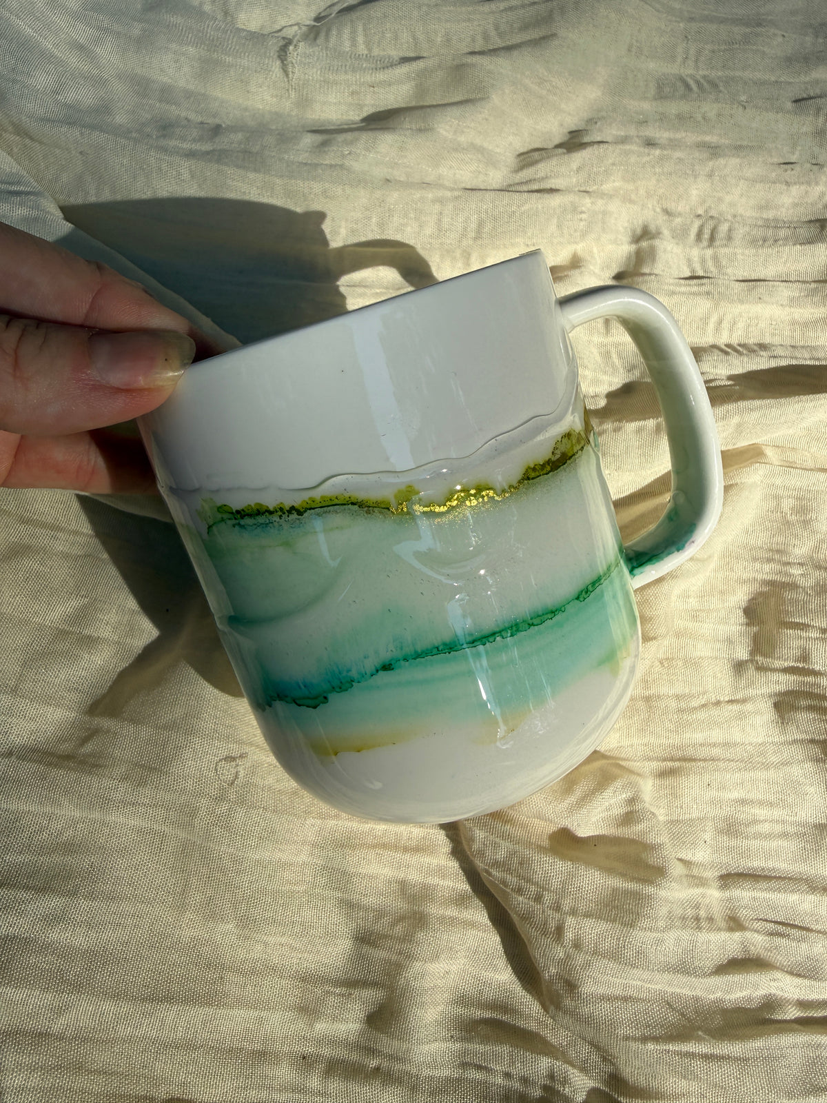 Hand painted ceramic mug