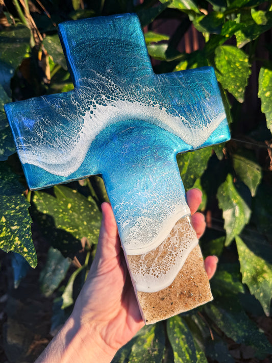 Solid Stone Wall Cross