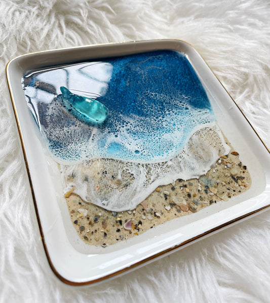 Glass Whale Jewelry Dish