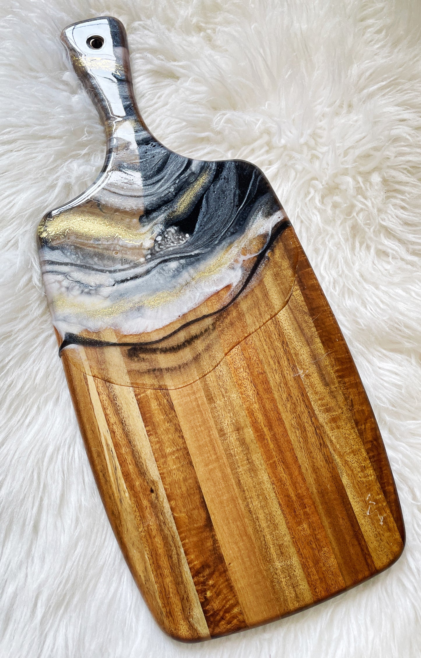 Marbled Paddle-Style Charcuterie Board