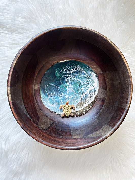 Wooden Pedestal Trinket Bowl