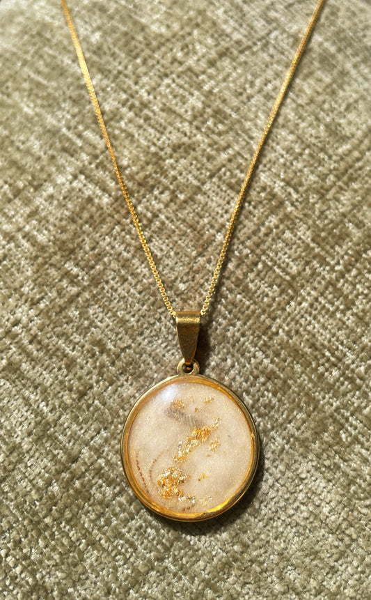 Custom Round Memory Pendant Necklace – Gold-Plated Sterling Silver Keepsake Jewelry