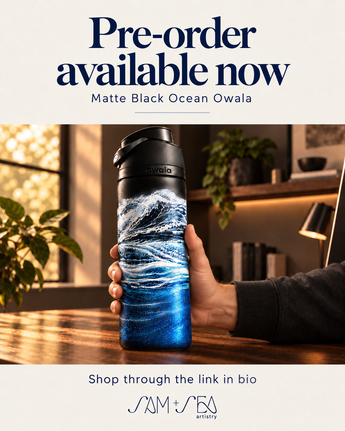 Handmade Coastal Owala® Matte Black