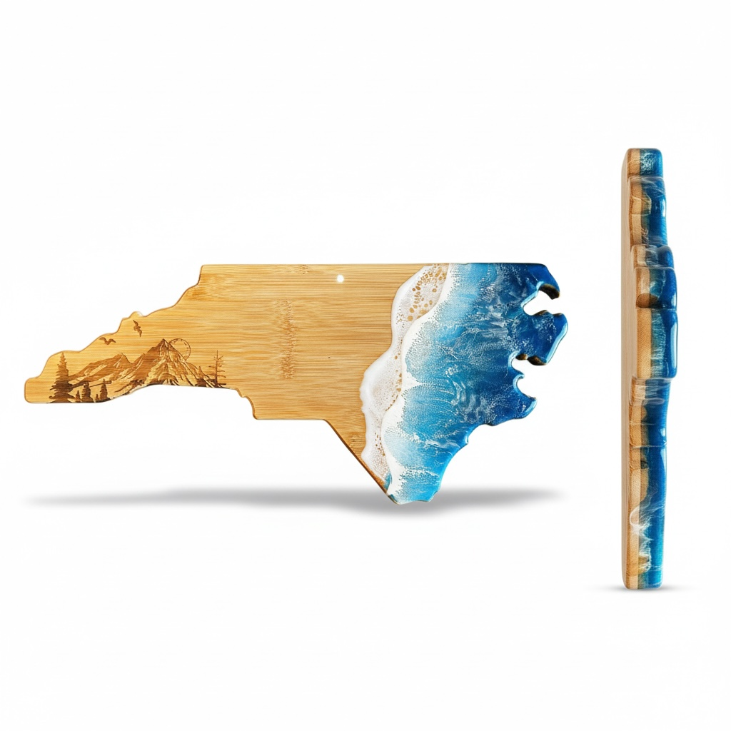 North Carolina Charcuterie Board | Handcrafted State Serving Board | NC Gift