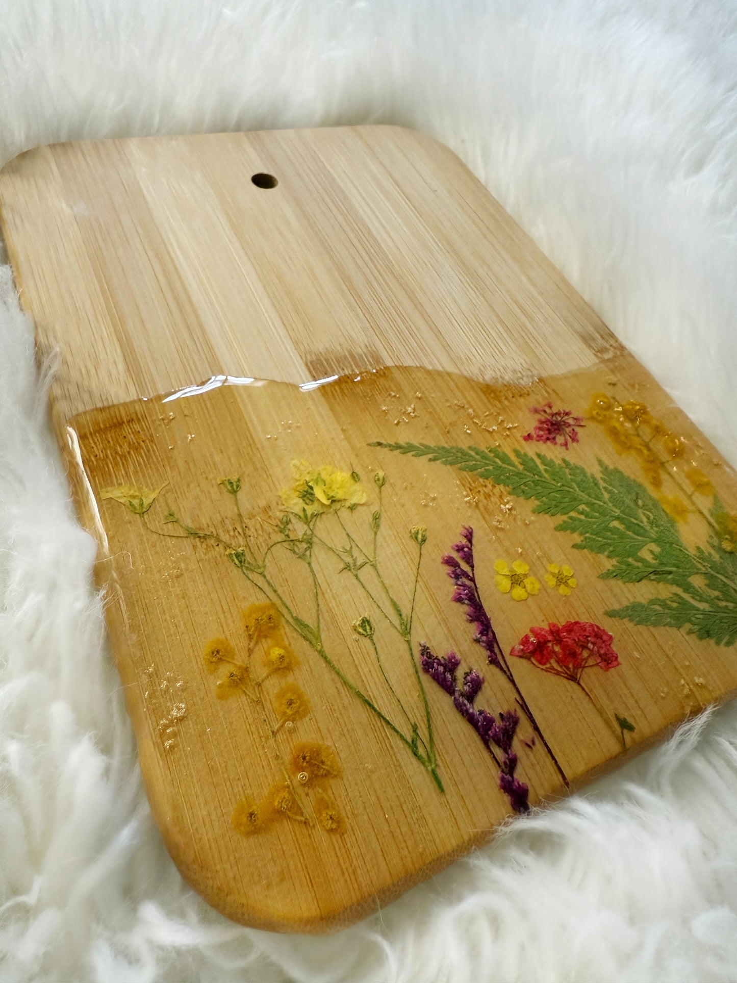 Pressed Flower Cheese Board