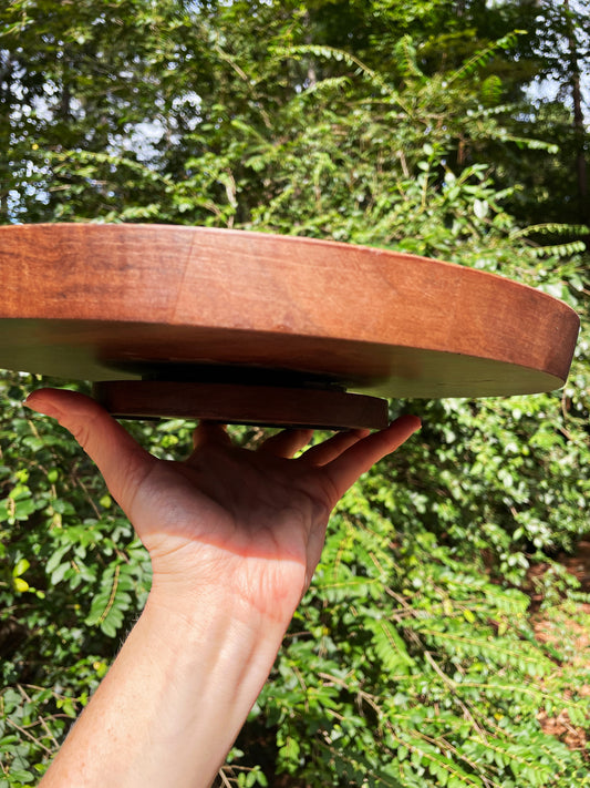 Round Floral Lazy Susan - Pressed Flower Rotating Table Tray