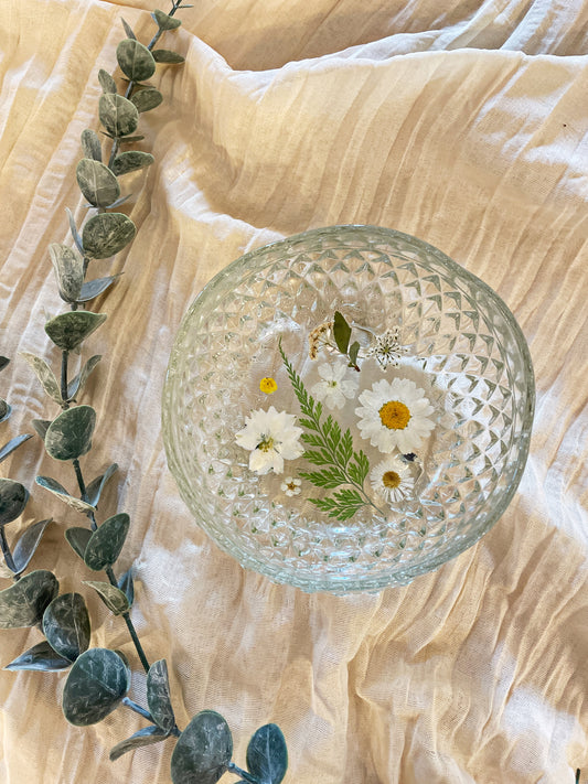 Footed Crystal Jewelry Dish
