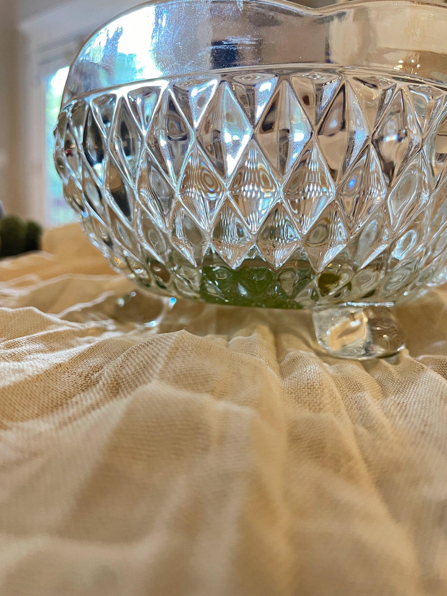 Footed Crystal Jewelry Dish