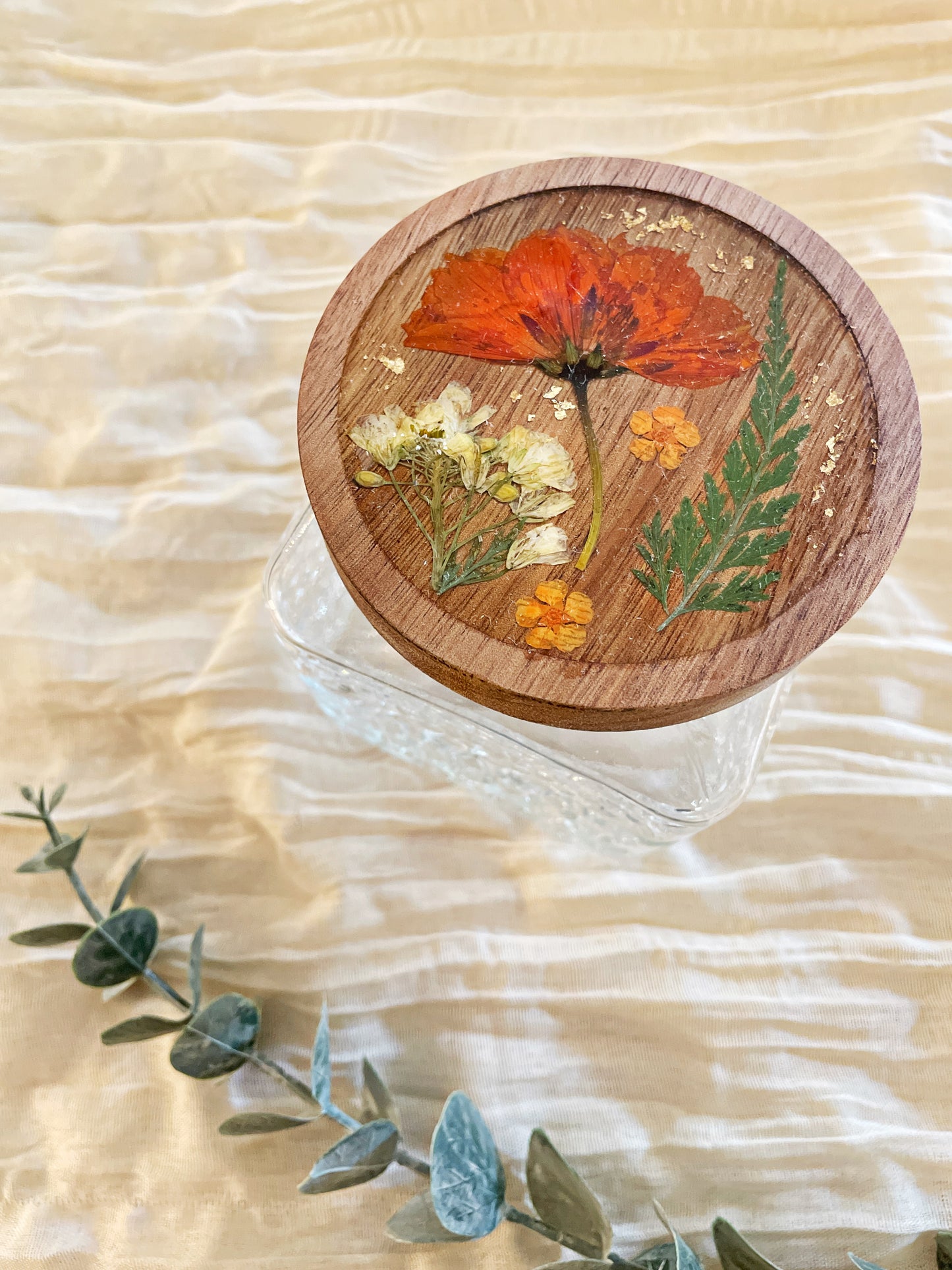 Pressed Flower Storage Canister - Glass Kitchen Decor