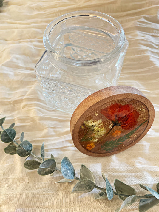 Pressed Flower Storage Canister - Glass Kitchen Decor