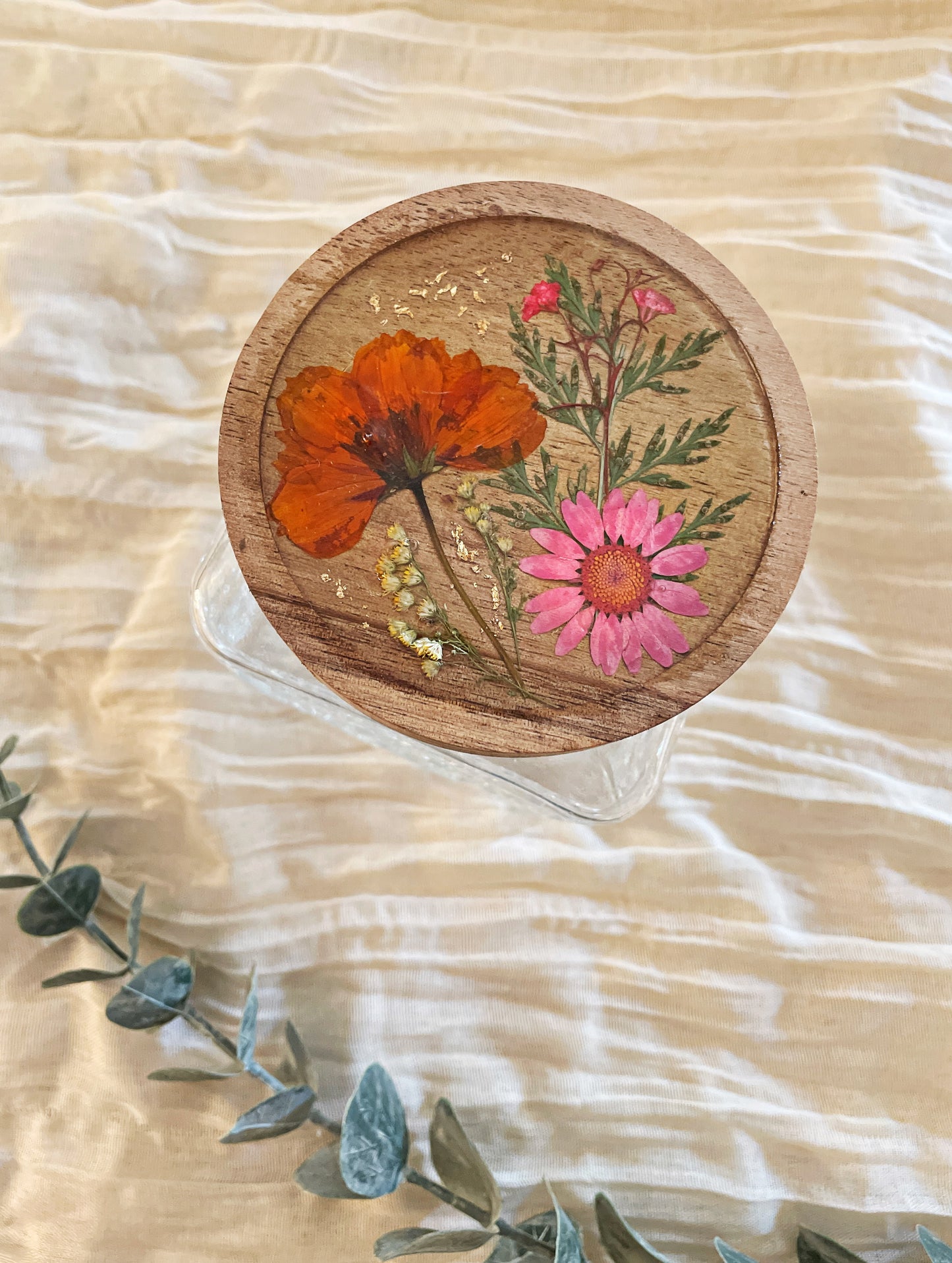 Pressed Flower Storage Canister - Glass Kitchen Decor