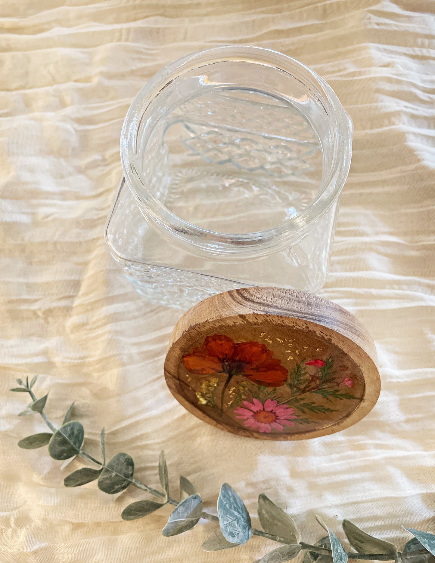 Pressed Flower Storage Canister - Glass Kitchen Decor