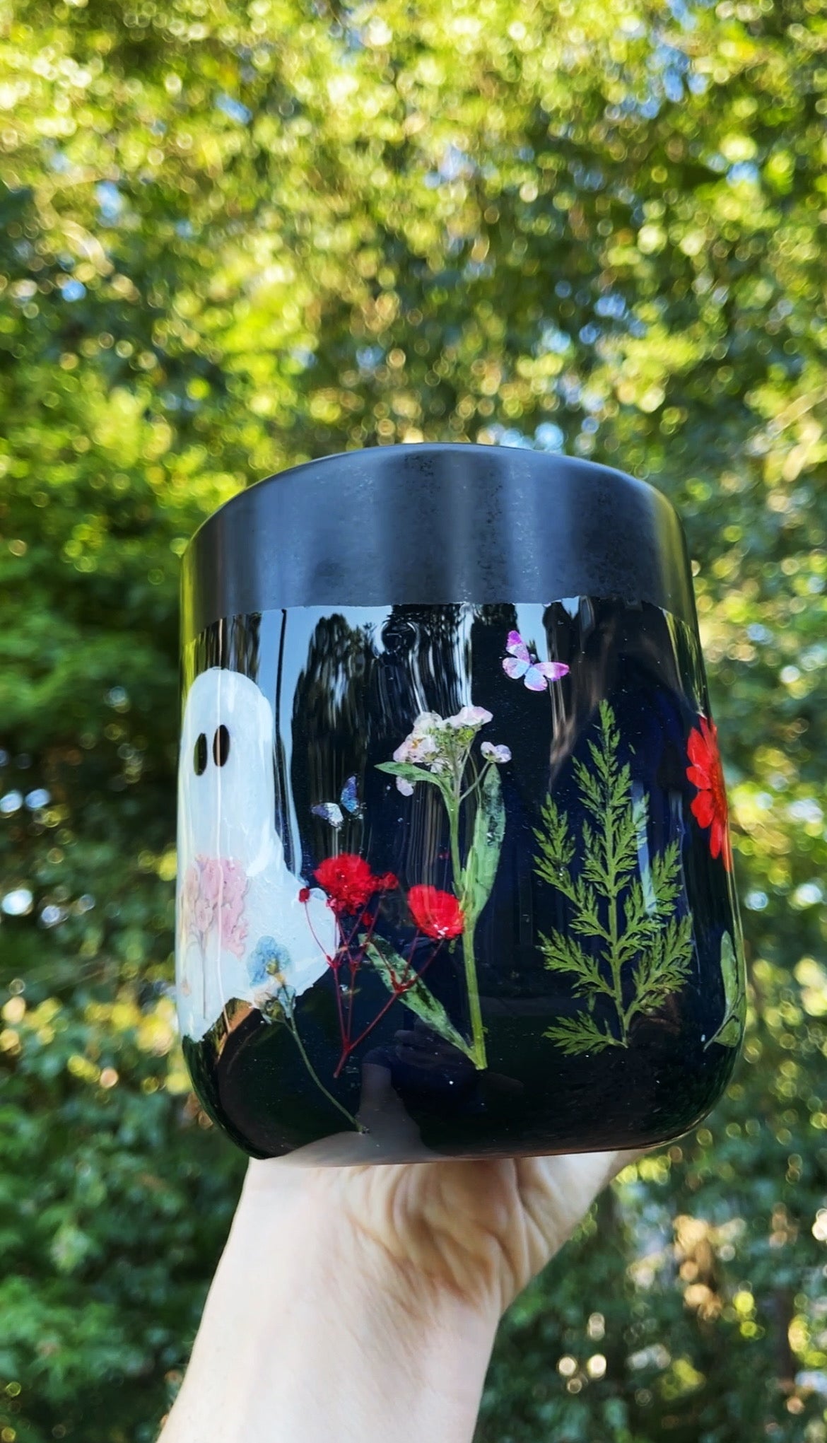 Garden Ghost Coffee Mug - Halloween Cup - Fall Decor