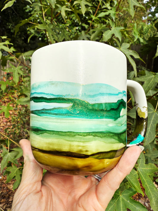 Mt. Ranier Artisan Hand Painted Mug