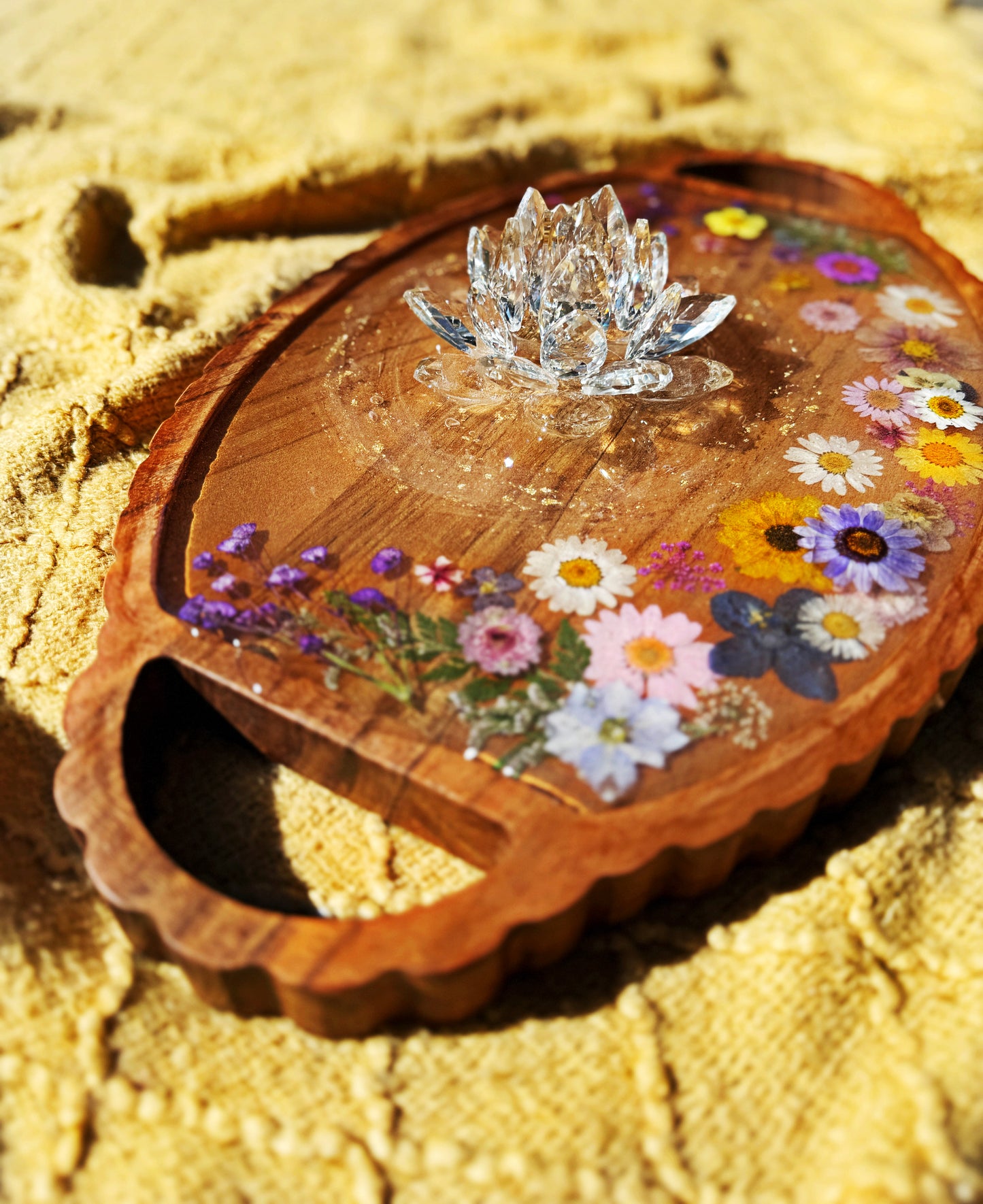Glass Lotus Vanity Tray