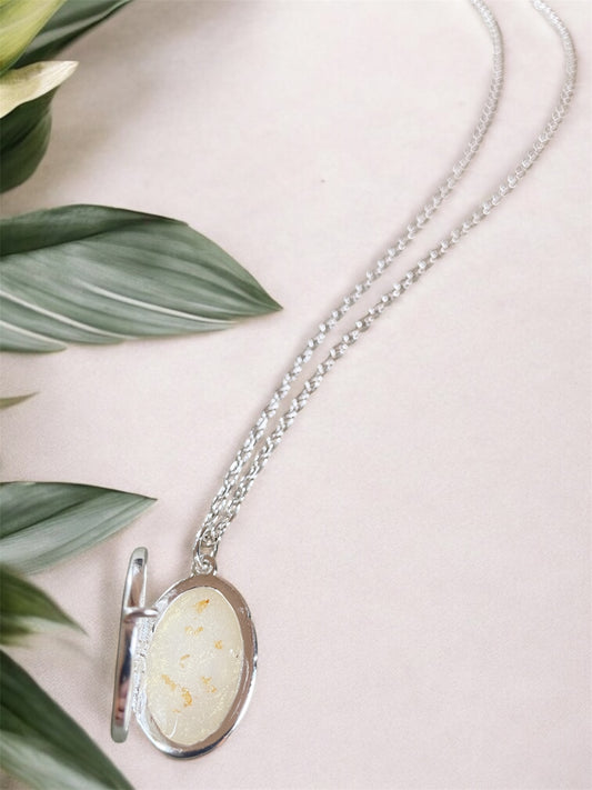 Personalized Memory Locket Necklace – Sterling Silver Breastmilk or Memorial Keepsake Jewelry