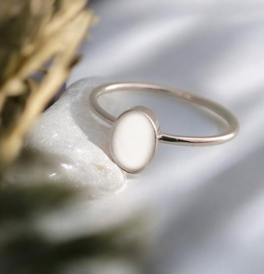 Custom Sterling Silver Keepsake Ring – Personalized Memorial or Breastmilk Inclusion Jewelry