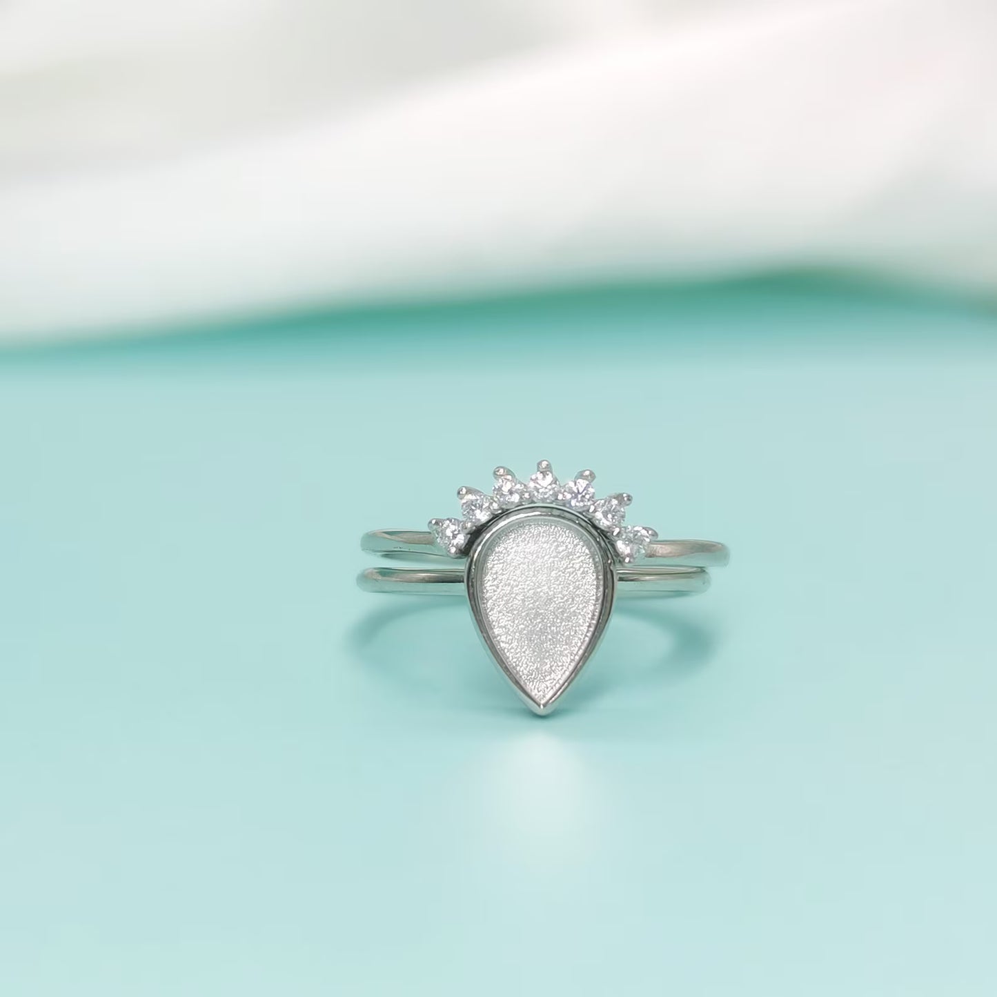 Halo Birthstone Keepsake Ring Stackable Set